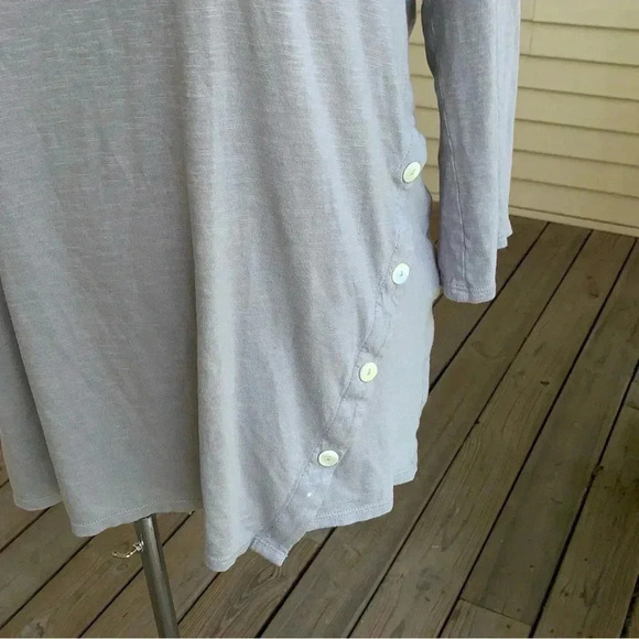 J Jill Pure Jill Asymmetric Button Tunic Size XL Gray Modal 3/4 Sleeve *flaw - Picture 5 of 9